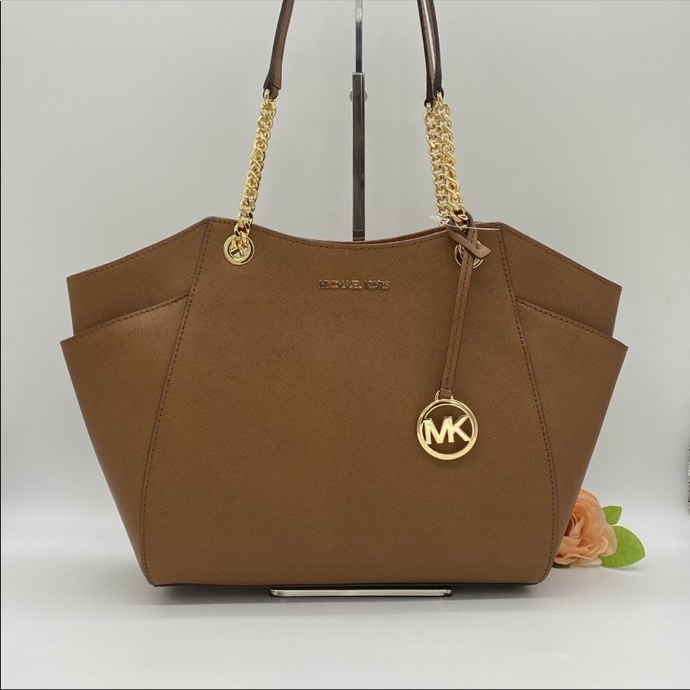 MICHAEL KORS LG CHAIN SHOULDER TOTE LUGGAGE - Picture 5 of 16